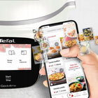 Multicooker tefal Cook4Me z pokrywą do zapiekania air fryer 1300 przepisów 6 l 1600 w biały