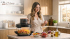 Frytkownica beztłuszczowa 1800W Air Fryer 12 programów 2 szklane misy 6L+4L czarny