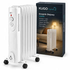 Grzejnik Olejowy Elektryczny Termostat Energooszczędny 1500W 7 Żebrowy Duży 20 mm 55 mm grzewcza biały