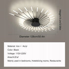 Lampa sufitowa LED żyrandol czarna wisząca do salonu nowoczesna 4500K 42W oprawa oświetleniowa metalowa 128 cm z