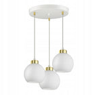 Lampa Wisząca Sufitowa Żyrandol Biała Szklane Kule White Glass EZ3 LED E27 3 punkty świetlne do salonu i jadalni, 60 w