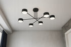 Lampa Sufitowa Wisząca Żyrandol Plafon Spot Halogenowa Czarny Mono Gx53 oprawa metalowa 6-punktowa do wnętrz, maks