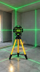 Poziomica laserowa laser krzyżowy 4D samopoziomujący 16 linii 2xAKU+ statyw
