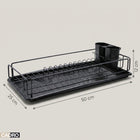 Suszarka do naczyń 50 x 25 cm ociekacz na talerze sztućce stojąca czarna jednopoziomowy organizer kuchenny do