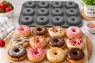 Forma silikonowa do pieczenia donatów pączków oponek 12 gniazd foremka na doughnuts, do domowych deserów i słodkich