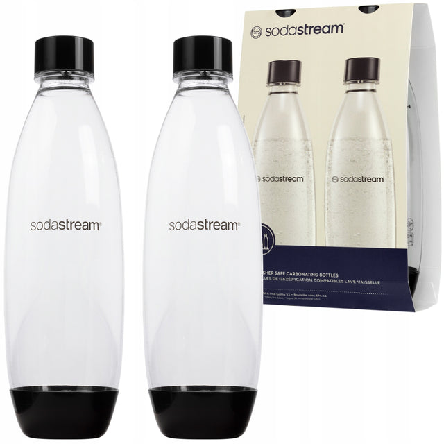 2x butle butelki soda stream butelka do saturatora 1l dwupak do zmywarki pojemnik na wodę gazowaną, akcesorium do przygotowania wody sodowej
