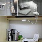 LAMPKA BIURKOWA LED Z KLIPSEM USB NOCNA DO CZYTANIA KSIĄŻEK BEZPRZEWODOWA lampa akumulatorowa biała 42,8 cm do nauki i