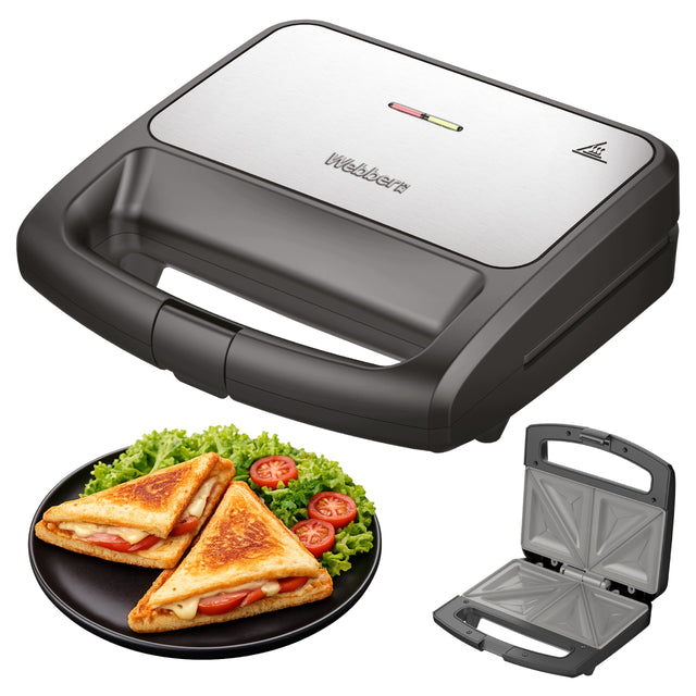 Opiekacz do kanapek toster webber tivaro SR1 750W ceramiczny inox na 2 TOS nominalna srebrny