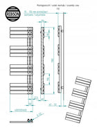 Grzejnik łazienkowy Sophia 1180x500 Czarny mat wodny 500 mm 1180 mm grzewcza