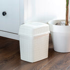 Kosz na śmieci łazienkowy 5l biały do łazienki WC śmietnik uchylny z klapą pojemnik na odpady plastikowy 22x26 cm