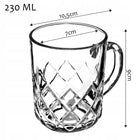 SZKLANKI DO KAWY HERBATY 230ml SZKLANY KUBEK Z UCHEM ZESTAW SZKLANEK 6szt przezroczyste naczynia do napojów