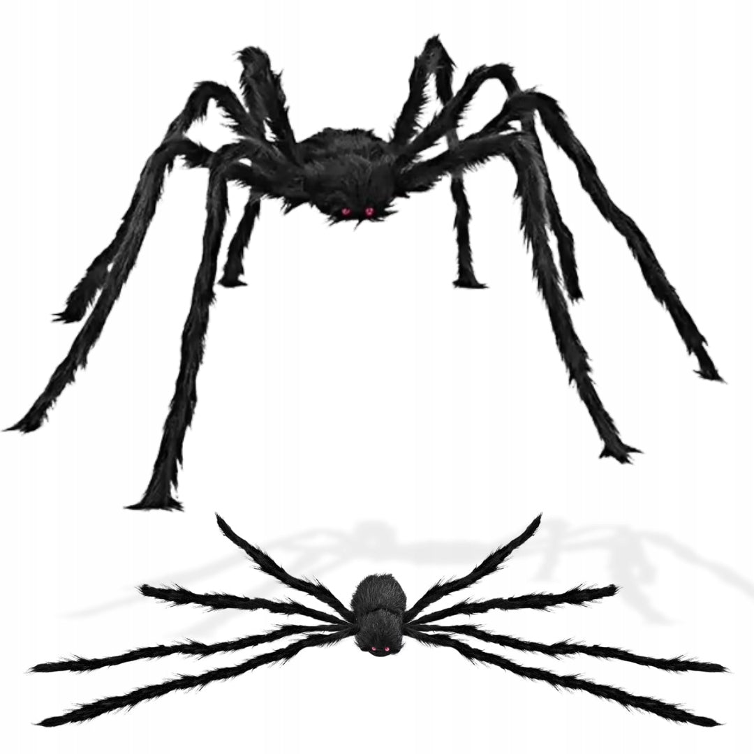 Duży Sztuczny Pająk Dekoracyjny 125 cm XXL Dekoracja Halloween Giga Czarny ozdoba na imprezę tematyczną, element