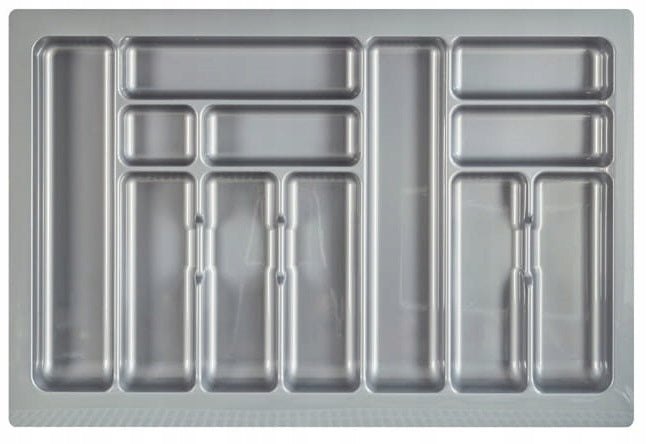 Wkład na sztućce do szuflady Organizer 80 szary tacka kuchenna z tworzywa sztucznego, 73 x 49 x 5 cm