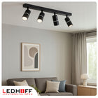 Lampa sufitowa LED szyna SPOT oprawa halogenowa 4x GU10 TUBA CZARNA srebrna aluminiowa listwa oświetleniowa, 4 punkty