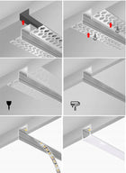 Profil LED aluminiowy do płyt GK gipsowych 2m Solidny Regips Taśmy LED listwa szpachlowa, zabudowa karton-gips, kanał
