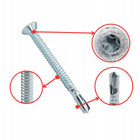 Wkręty samowiercące drewno do metalu 6,3x70 mm PGB 100 szt. blachowkręty z wiertłem do mocowania blachy i drewna