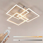 Lampa Sufitowa LED Żyrandol z Pilotem 40W Kwadratowa Biała Nowoczesna oświetlenie do salonu i jadalni, 3 punkty