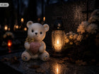 Figurka led znicz MIŚ świecący serce ozdoba na grób dziecka lampka nagrobna lampion cmentarny dla najmłodszych