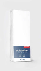 Prześcieradło mikrosatyna z gumką 160x200 białe na materac do 25 cm, poliestrowe, certyfikat oeko-tex Standard 100
