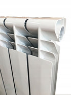 Grzejnik aluminiowy 10 żeberek - biały podłączenie boczne 700 mm 574 mm grzewcza
