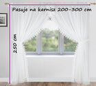 Firana Gotowa marsylia 500x250 Firana 5-cio metrow biała woalowa dekoracja okna, gładka, klasyczna, na taśmę, tunel lub