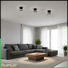 Oprawa Halogenowa Sufitowa Spot Tuba LED GU10 Spot Lampa Natynkowa Okrągła czarny reflektor punktowy 12 W, 8 × 10 cm