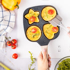 Patelnia do Jajek 19cm Patelnia marmurowa GAZ indukcja Różne Kształty do omletów i placków, kwadratowa, do zmywarki