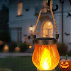 2PCS LAMPA OGRODOWA FLICKERING FLAME – ŁADOWANIE SŁONECZNE I PRZEZ USB lampion dekoracyjny z efektem płomienia, ozdoba