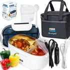 Elektryczny lunch BOX pojemnik termos obiadowy 230V 12V 24V + torba termo podgrzewacz jedzenia do auta i pracy