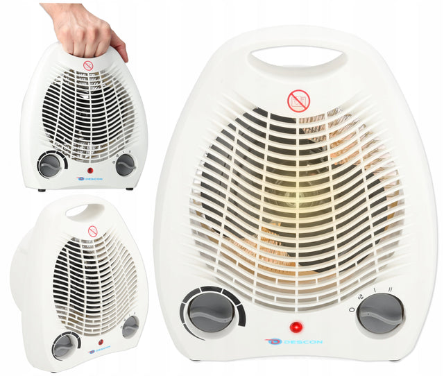 Termowentylator grzejnik elektryczny farelka 2000W z termostatem 3 poziomy biały