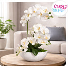 Storczyk Biały Sztuczny Silikonowy Trzy Pędy Jakość Premium 64 cm 003 orchidea doniczkowa, dekoracja wnętrza, roślina