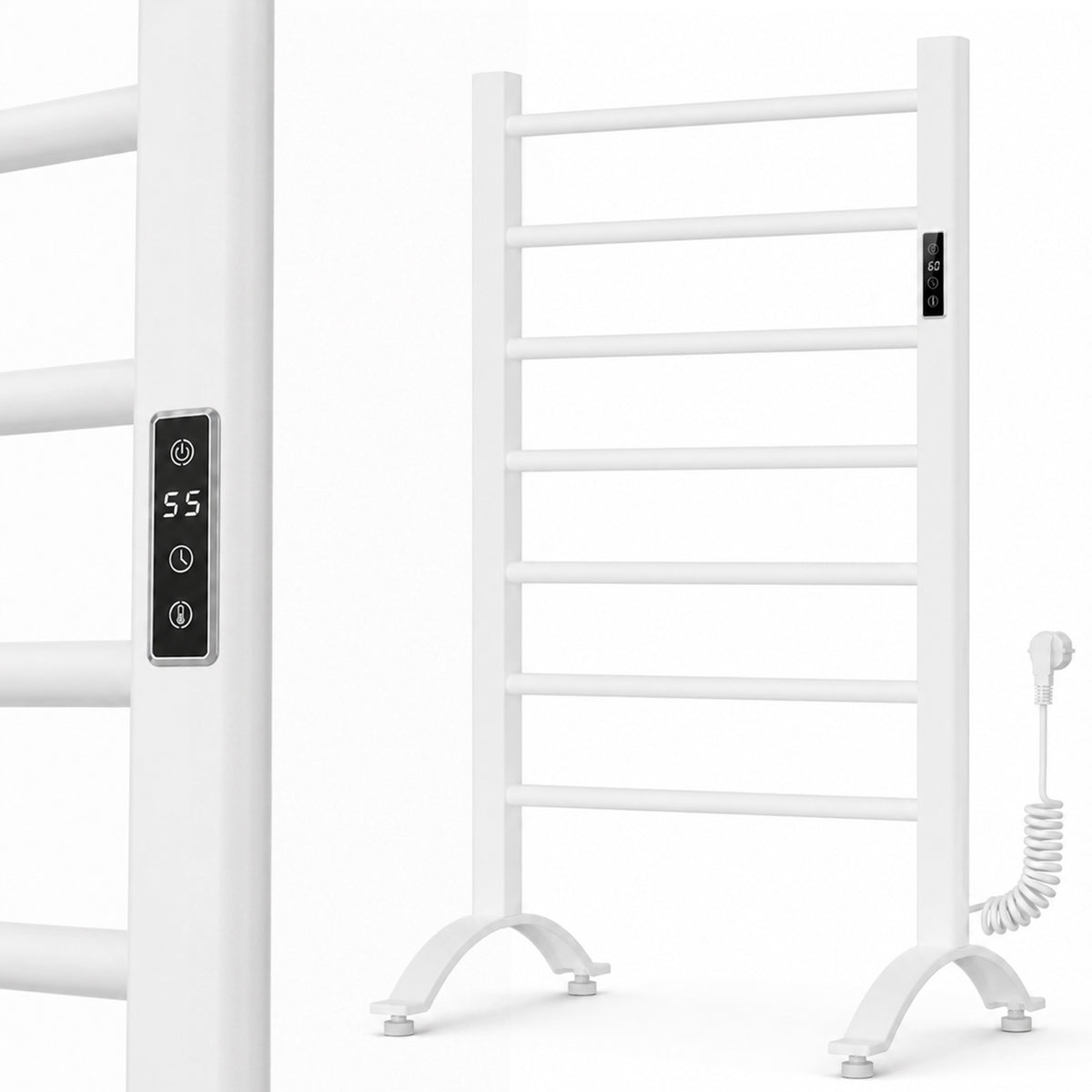 GRZEJNIK ŁAZIENKOWY ELEKTRYCZNY VELAIR NEO STOJĄCY 200W BIAŁY 80x50cm 500 mm 800 mm grzewcza
