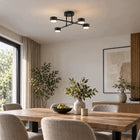 Lampa Sufitowa Wisząca Żyrandol Spot Halogenowa Czarna 4x GX53 oprawa oświetleniowa metalowa do salonu kuchni jadalni