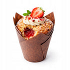 Papilotki do muffinek babeczek tulipany brązowe foremki papier 5 cm 50sztuk wkłady cukiernicze, osłonki na wypieki