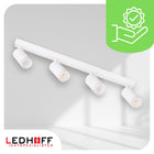 Lampa sufitowa LED biała Oprawa żarówki 4x GU10 SPOT Kinkiet do pokoju aluminiowy reflektor ścienny do salonu, 35 W na