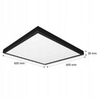 Panel LED Natynkowy Sufitowy Lampa 40W Plafon 60 x 60cm Czarny 4320lm kwadratowa oprawa oświetleniowa z wbudowanym