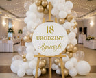 Naklejka Na Urodziny Personalizacja Imię 60cm Złoty Napis na Ściankę dekoracja przyjęcia, ozdoba sali, tekst na tło