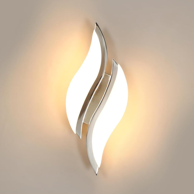 Lampa ścienna chrom kinkiet LED nowoczesna do salonu korytarza 3000K 12W oprawa metalowa srebrna 2 punkty świetlne do przedpokoju