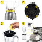 Blender kielichowy Yoer szklany 4w1 2,4l 1800W +stal inox +Młynek +2 Bidony