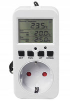 Termostat elektroniczny regulator temperatury gniazdo sieci 230V max. 3680W sterownik ogrzewania, czujnik cyfrowy, 16A