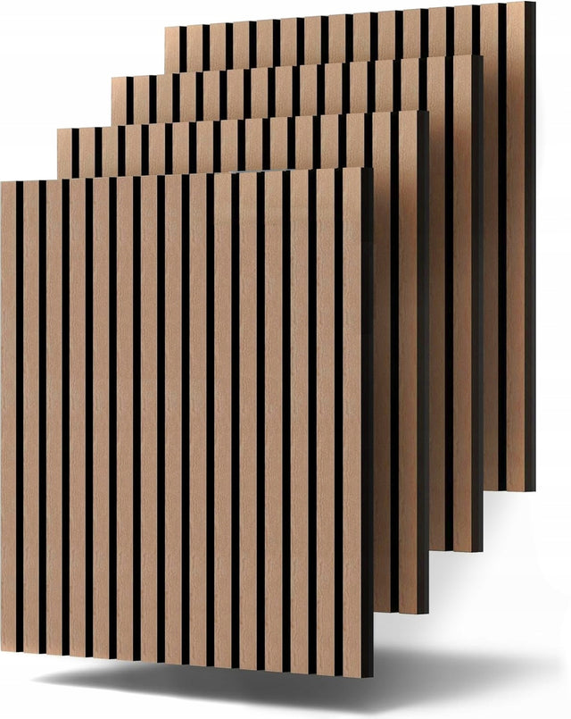 Panele 3D ścienne samoprzylepne tapeta lamele 5mm - 4 sztuki okładzina dekoracyjna 67x67 cm z tworzywa, beżowo-brązowa