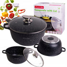 Garnek 4,5 L marmurowy tradycyjny z pokrywką indukcja piekarnik kamille aluminiowe naczynie kuchenne 24 cm do gotowania
