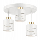 Lampa sufitowa wisząca Żyrandol PLAFON 3xE27 BIAŁA ZŁOTA glamour metalowa oprawa, trzy źródła światła, klosz 9 cm