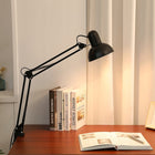 LAMPKA NOCNA NA BIURKO BIURKOWA DO CZYTANIA KREŚLARSKA KABEL 180CM E27 2w1 czarna oprawa stołowa, zasilanie sieciowe