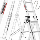 Drabina aluminiowa 3x11 uniwersalna higher 8,45m mocna + hak do prac montażowych i remontowych, nośność 150 kg