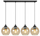 LAMPA SUFITOWA WISZĄCA ŻYRANDOL SZKLANE KULE LISTWA CZARNA NAD STÓŁ WYSPĘ oświetlenie do jadalni kuchni 4-punktowe