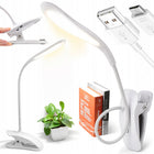 LAMPKA BIURKOWA LED Z KLIPSEM USB NOCNA DO CZYTANIA KSIĄŻEK BEZPRZEWODOWA lampa akumulatorowa biała 42,8 cm do nauki i