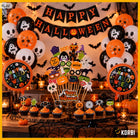 GIRLANDA HAPPY HALLOWEEN BALONY DUCHY ZESTAW REKWIZYTY DO ZDJĘĆ TOPPER 72el ozdoby na przyjęcie, akcesoria do fotobudki
