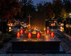 WKŁADY DO ZNICZY LED EFEKT PŁOMIENIA ŚWIECZKA ELEKTRYCZNA 3 SZTUKI lampki nagrobne na cmentarz, 15 cm, ponad 75 h