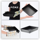 Blacha forma do pieczenia ciasta blaszka prostokątna XXL zestaw blach 3szt metalowe naczynia do wypieków 40x25,5x6,5 cm